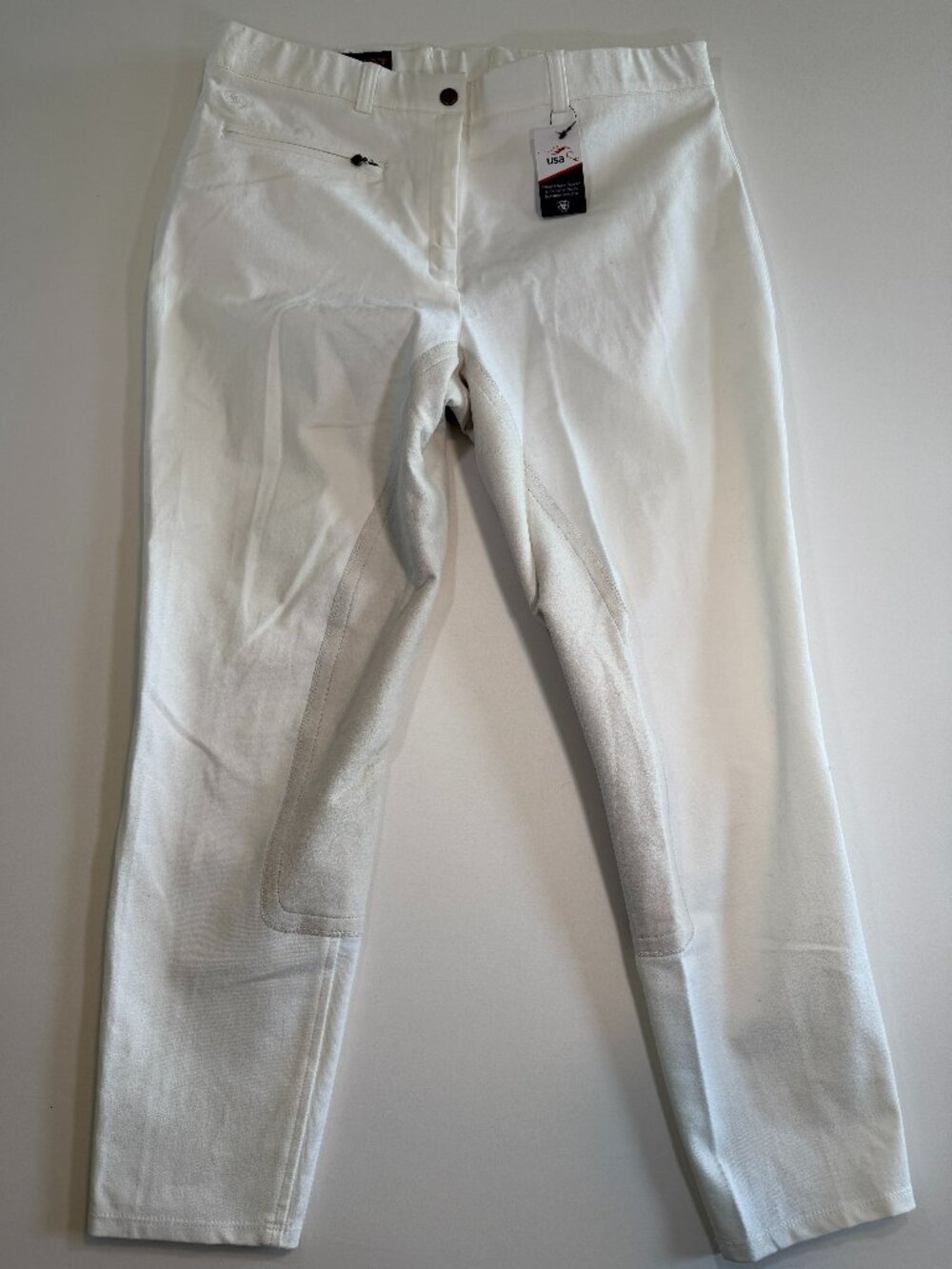 NWT ARIAT Fairfax Full Seat Equestrian Riding Breeches White 36R - Picture 4 of 15